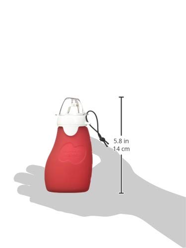 The Original Squeeze Company - 4 Oz Apple Silicone Squeeze, Reusable and Refillable Food Pouch with Spill-Proof Spout