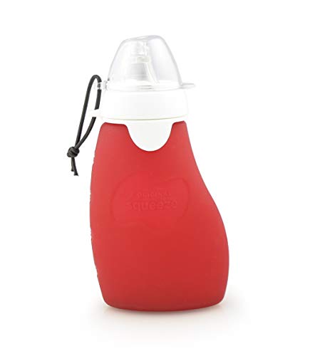 The Original Squeeze Company - 4 Oz Apple Silicone Squeeze, Reusable and Refillable Food Pouch with Spill-Proof Spout