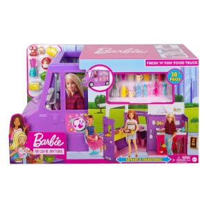 Barbie GMW07 Food Truck Vehicle Playset with 30+ Accessories, Girls Toy from 3 Years