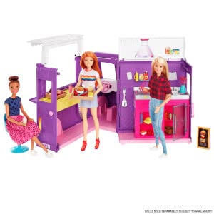 Barbie GMW07 Food Truck Vehicle Playset with 30+ Accessories, Girls Toy from 3 Years