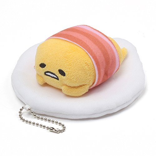 GUND Sanrio Gudetama The Lazy Egg Laying Down Talking Plush Sound Toy Keychain