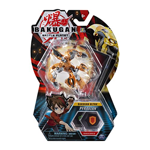 Bakugan Ultra, Pyravian, 3-inch Tall Collectible Transforming Creature, for Ages 6 and Up, Multicolor