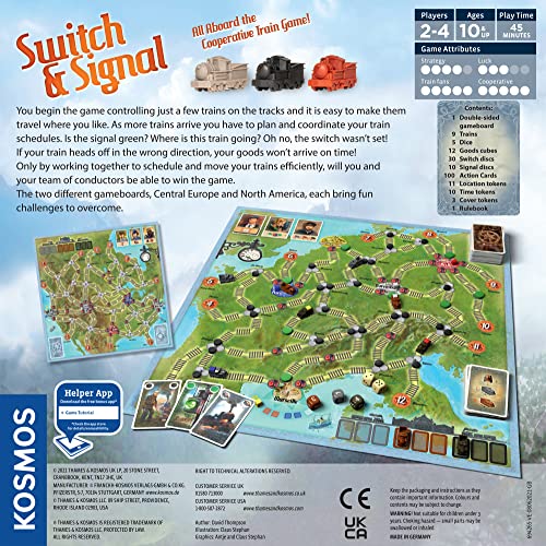 Switch & Signal | A Kosmos Game | Cooperative, Family-Friendly Strategy Train Game | Double-Sided Board | Travel Across Central Europe or North America | Game of The Year Recommended | 2-4 Players